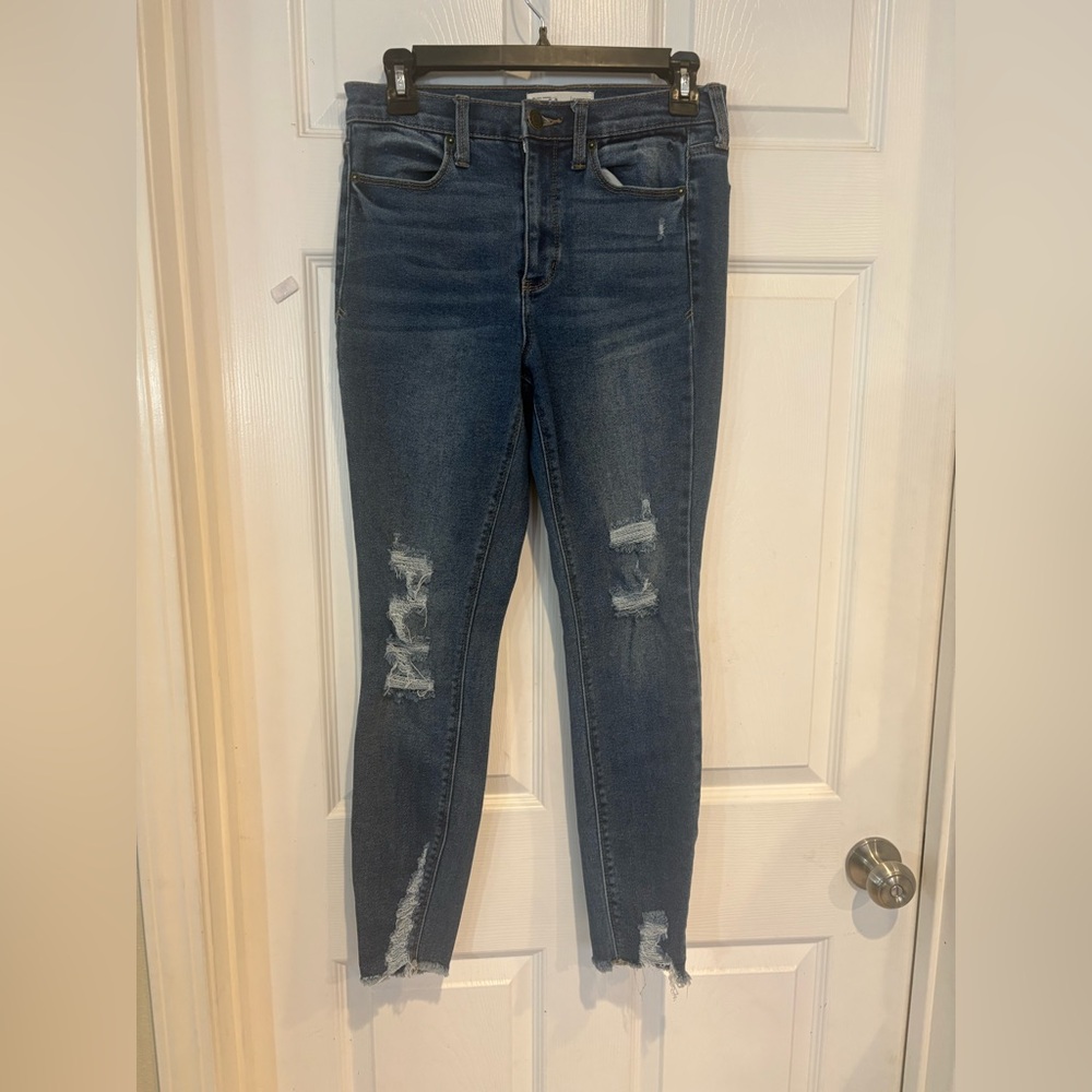 Mudd Dark Blue Distressed Skinny Jeans